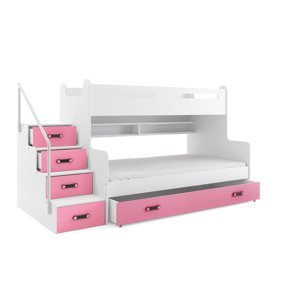 BMS Detská poschodová posteľ MAX 3 Farba: Ružová