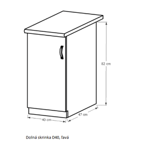Tempo Kondela Kuchynská linka Sicilia Sicilia: Spodná skrinka D40 - ľavá 40x82x47 cm