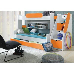 ArtBed Detská poschodová posteľ SEGAN Farba: Oranžová
