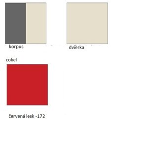 WIP-restol Kancelárska komoda TEEN TEK-2C Farba: antracit / béžová / sokel farba červený lesk / kovový úchyt