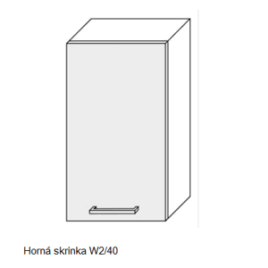 ArtExt Kuchynská linka Brerra - mat Kuchyňa: Horná skrinka W2/40 / (ŠxVxH) 40 x 72 x 32,5 cm