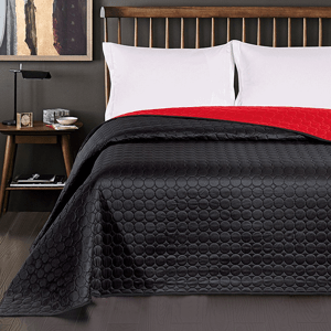 ArtFlhf Prikrývka na posteľ SALICE | čierna/červená 200 x 220 cm