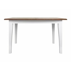 BRW Jedálenský stôl: KALIO Farba dreva/ platu: biela teplá/ akácia zlatá