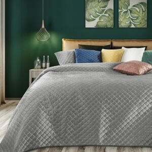 ArtFir Prikrývka na posteľ ARIEL | strieborná 220 x 240 cm