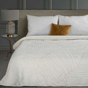 ArtFir Prikrývka na posteľ LUNA 2 | bielozlatá 150 x 200 cm