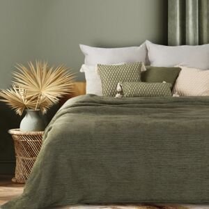ArtFir Prikrývka na posteľ MONTENEGRO | olivová 220 x 240 cm