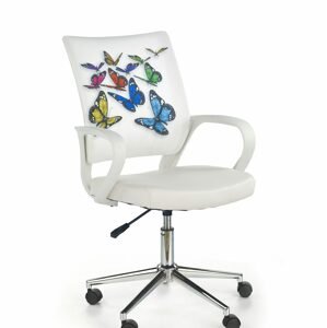 Detská stolička: HALMAR IBIS BUTTERFLY HALMAR - poťahový materiál: eco koža/ tkanina - viacfarebná