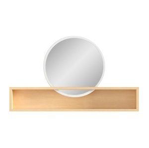BRW Nadstavec so zrkadlom PORI | NAD Farba: lakovaný borovicový lak