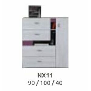 Meblar  Študentská izba Next čierna Next: Komoda Next NX11 čierna / š. 90 x v. 100 x h. 40 cm