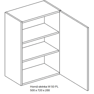 Kuchynská linka OLIWIA Typ: Horná skrinka OLIWIA W 50 PL