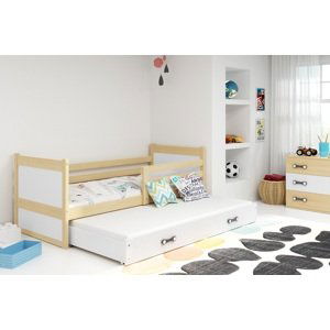 BMS Detská posteľ s prístelkou RICO 2 | borovica 80 x 190 cm Farba: Biela