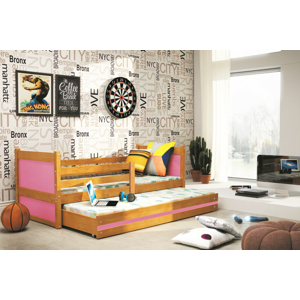 BMS Detská posteľ RICO 2 / JELŠA 190x80 Farba: Ružová