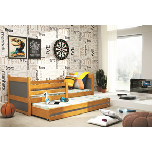BMS Detská posteľ RICO 2 / JELŠA 190x80 Farba: Sivá