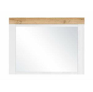 BRW Zrkadlo HOLTEN | LUS Farba: biela/dub wotan/biely lesk