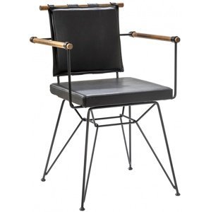 Dizajnová kovová stolička s polstrovaním nebula - čierna/buk
