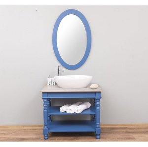Malá kúpeľňová zostava luna 658 - modrá/hnedá/modrá patina