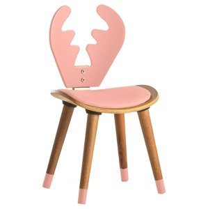 Detská stolička los boom - buk/ružová