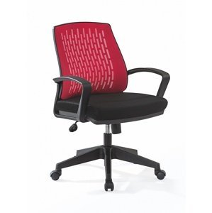 Stolička na kolieskach prim - červená/čierna