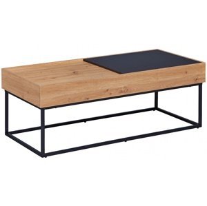 Konferenčný stolík s úložným priestorom adelia - dub artisan/čierna