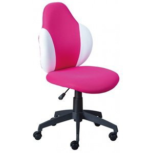Detská otočná stolička na kolieskach zuri - ružová/biela