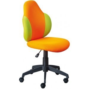 Detská otočná stolička na kolieskach zuri - oranžová/zelená