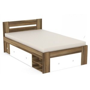 Študentská posteľ rea larisa 120x200cm s nočným stolíkom - orech