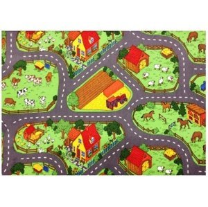Detský hrací koberec farma 2 - 95 x 200 cm