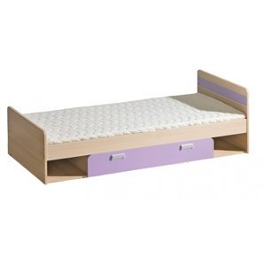 Detská posteľ 195x80cm s úložným priestorom melisa - jaseň/fialová