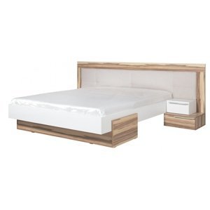 Manželská posteľ reno 160x200cm - orech baltimore / biely lux