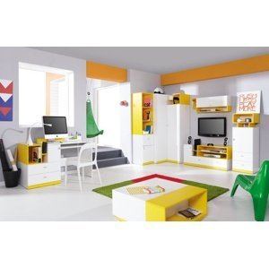 Detská/študentská izba moli d - výber farieb - biely lux/žltá