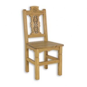 Sedliacka stolička z masívu sil 24 - k03 biela patina