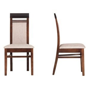 Jídelní židle forrest - ořech tmavý/béžová