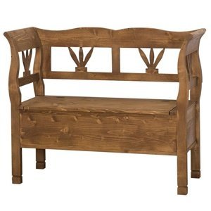 Drevená lavica s úložným priestorom honey - vosk - p002