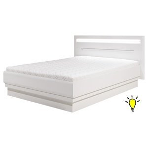 Moderná posteľ irma 140x200cm s osvetlením - biela