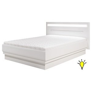 Manželská posteľ irma 160x200cm s osvetlením - biela