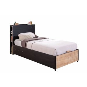 Detská posteľ s úložným priestorom 100x200cm sirius - dub čierny/dub