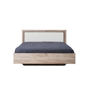 Manželská posteľ 160x200cm shine - dub sivý/biela