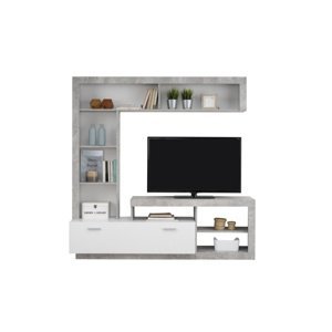 Obývacia stena jonas - beton/biela