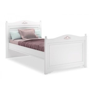Rustikálna biela posteľ 120x200cm ballerina - biela