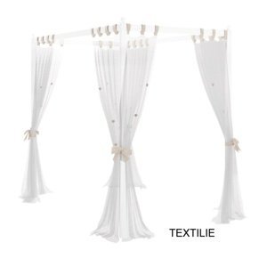 Nebesá nad posteľ ballerina, textilná časť - biela