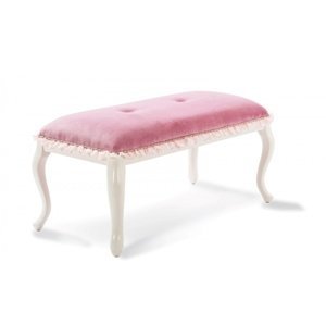 Taburet k posteli ballerina - ružová/biela