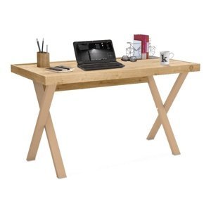 Minimalistický písací stôl cody - dub svetlý/béžová