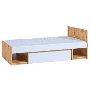 Detská posteľ 90x195cm so zásuvkou liana - biela/dub wotan