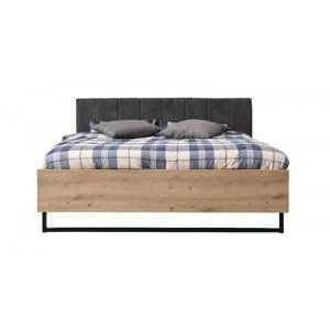 Manželská posteľ nathan 180x200cm - dub artisan/čierna