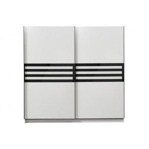 Šatníková skriňa s posuvnými dverami rimini - biela/čierna