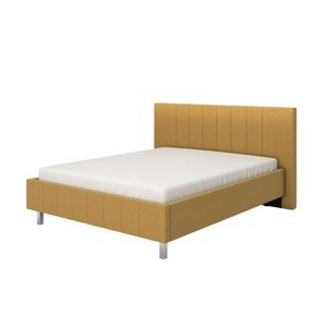 Manželská posteľ 160x200cm camilla - žltá/chrómované nohy