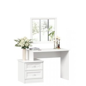 Toaletný stolík so zrkadlom ofélie - biela