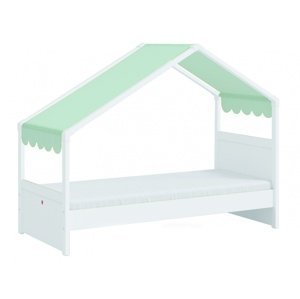 Domčeková posteľ so strieškou fairy i - biela/zelená