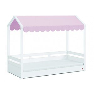 Domčeková posteľ so strieškou fairy ii - biela/ružová