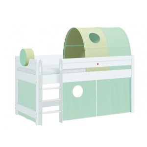 Vyvýšená posteľ s doplnkami fairy - biela/zelená